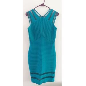 Tadashi Shoji Turquoise Bodycon Bandage Dress S